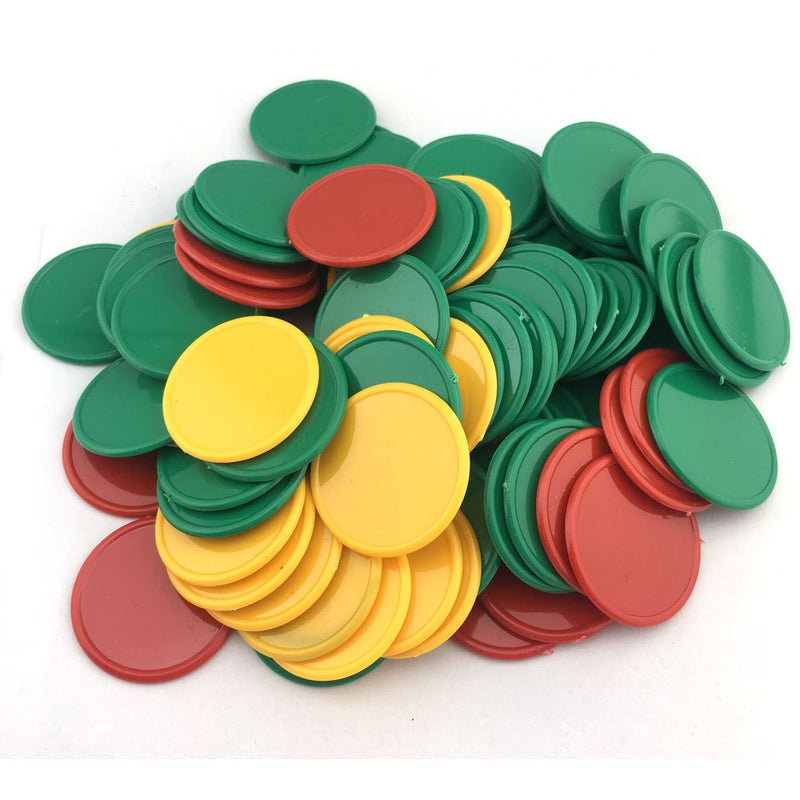 Smartdealspro 3 Color 1 1/2 Inch Plastic Counting Counters Poker Chips-Set of 100 - BeesActive Australia