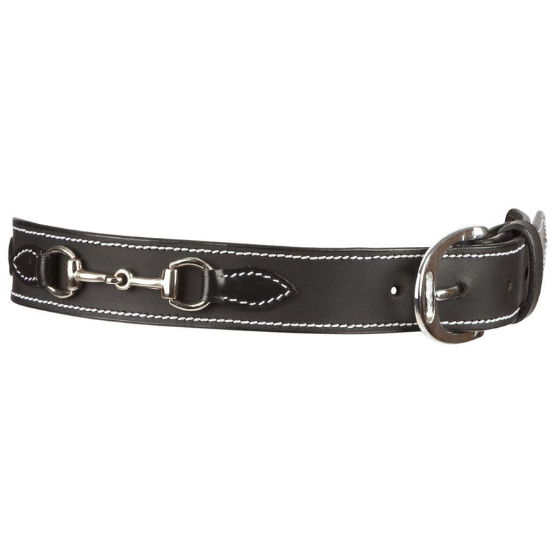 [AUSTRALIA] - Huntley Equestrian Daisy Clipper Children's Leather Snaffle Bit Belt Medium Black 