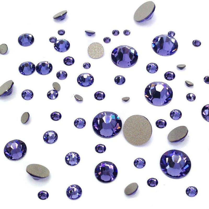 TANZANITE (539) purple violet 144 pcs Swarovski 2058/2088 Crystal Flatbacks purple rhinestones nail art mixed with Sizes ss5, ss7, ss9, ss12, ss16, ss20, ss30 - BeesActive Australia