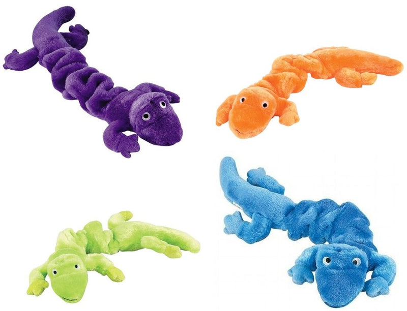 Zanies Plush Bungee Geckos Dog Toy, 16-inch, Bundle of 4 (Blue, Neon Green, Orange, and Purple) - BeesActive Australia