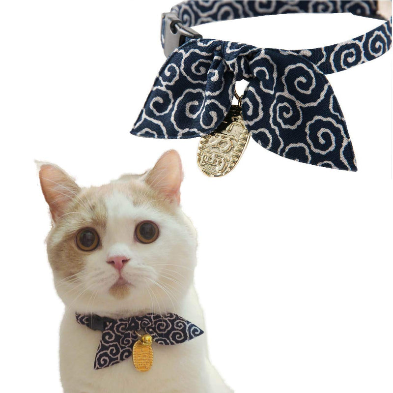 Necoichi Ninja Cat Collar Navy - BeesActive Australia
