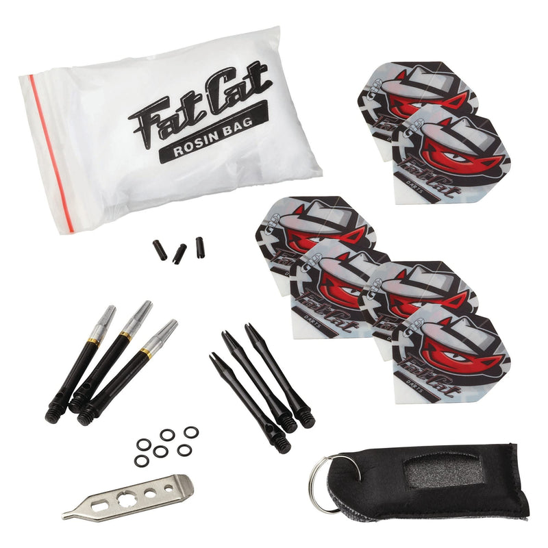 Fat Cat Dart Accessory: Steel Tip Darts Tune Up Tool Kit (Shafts, Flights, Sharpening Stone and Mechanic Wrench) - BeesActive Australia