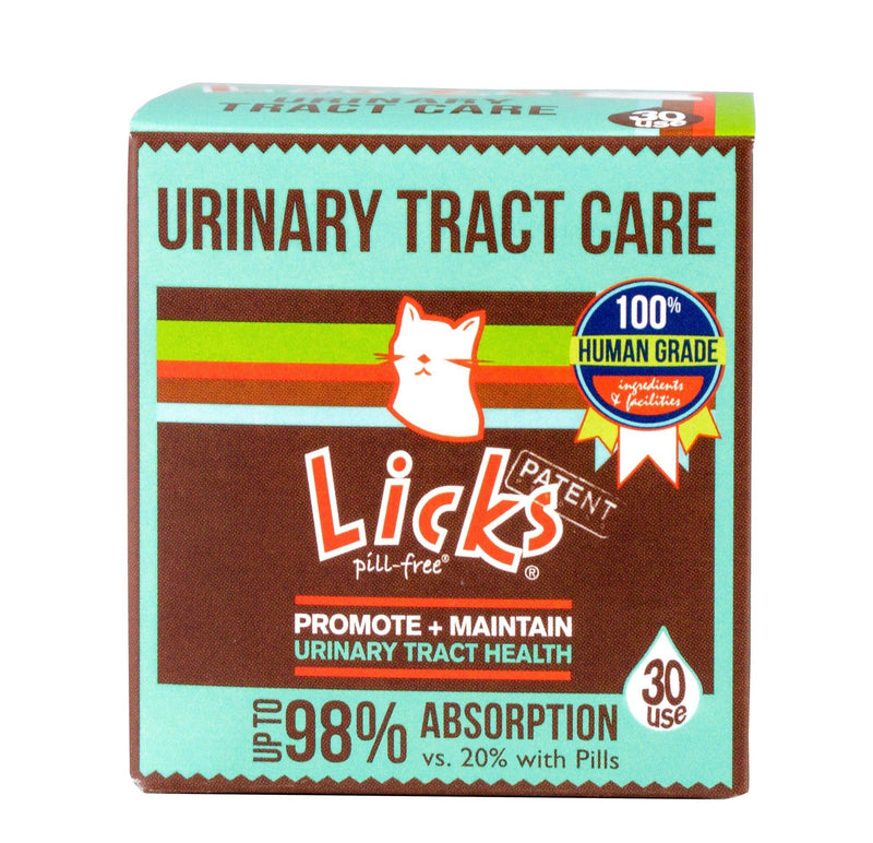Licks Pill-Free Cat Urinary Tract Care - Cat UTI Care and Prevention Gel Packets - Urinary Tract Infection Supplement for Cats - Omega 3 Fish Oil and L-Lysine Supplement - Gel Packets - 30 Use - BeesActive Australia