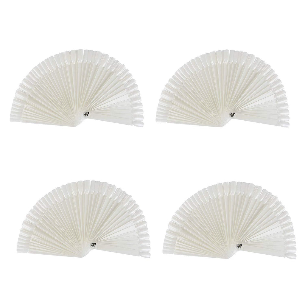 GOGOONLY 200 Off White Tips Fan-shaped Nail Art Display Acrylic False Tips Practice Tool - 200 Tips in Total-BH000473 - BeesActive Australia