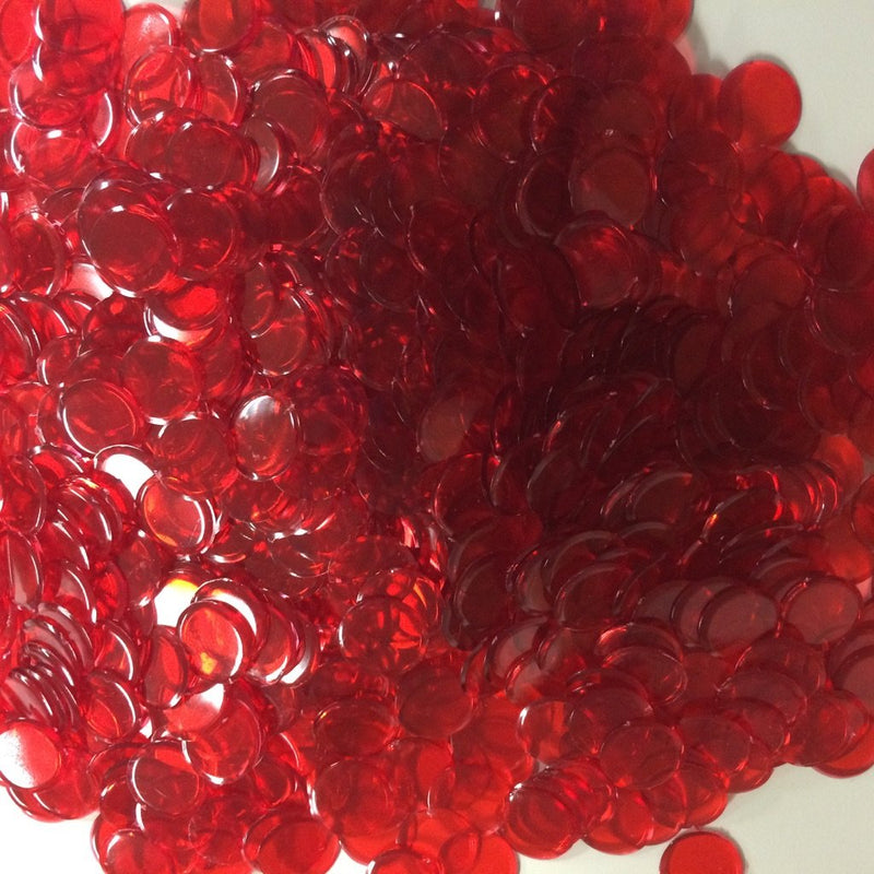 1200 Plastic Chips with Free Storage Bag TRANSPARENT RED - BeesActive Australia