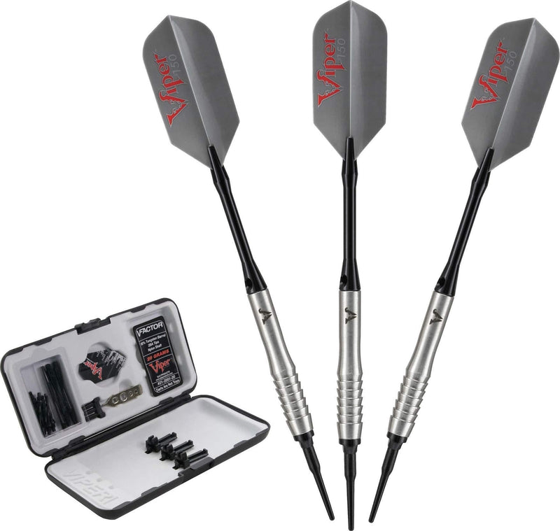 [AUSTRALIA] - Viper V-Factor 90% Tungsten Soft Tip Darts with Storage/Travel Case Partial Shark Fin (20 Grams) 