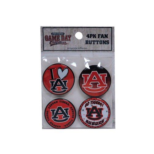Game Day Outfitters NCAA Auburn Tigers Button Set (4 Pack), One Size/1.25", Multicolor - BeesActive Australia