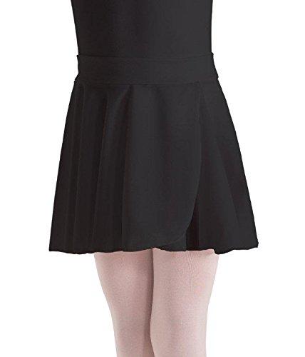 [AUSTRALIA] - Motionwear Mock Wrap Pull On Waist Crepe Skirt Black Medium Child 