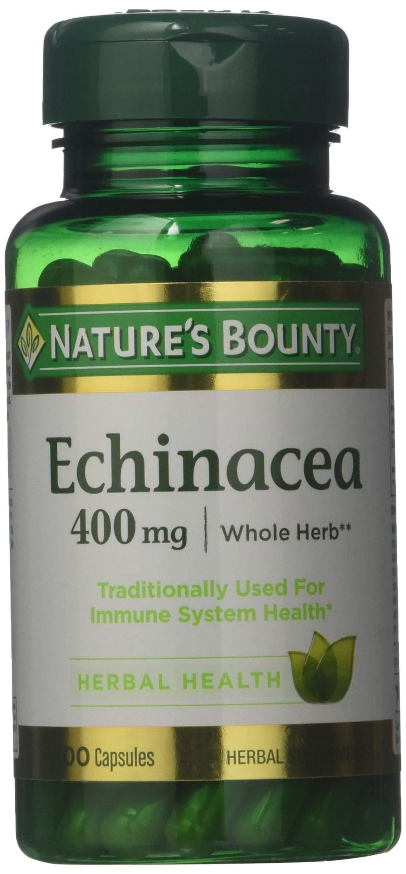 Nature's Bounty Natural Whole Herb Echinacea 400mg, 100 Capsules (Pack of 3) - BeesActive Australia