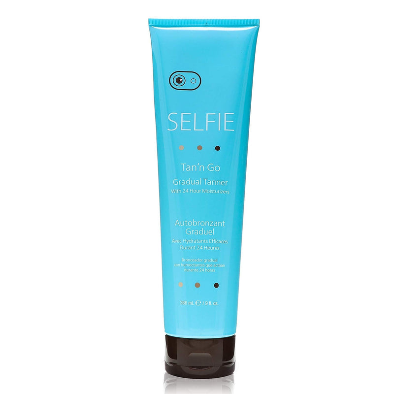 Selfie Tan'n Go Gradual Tanner With 24 Hour Skin Conditioning Moisturizers (Sun Kissed Tan) Rich & Exotic Natural Looking Tan For Body and Face & All Skin Types, 9 oz - BeesActive Australia
