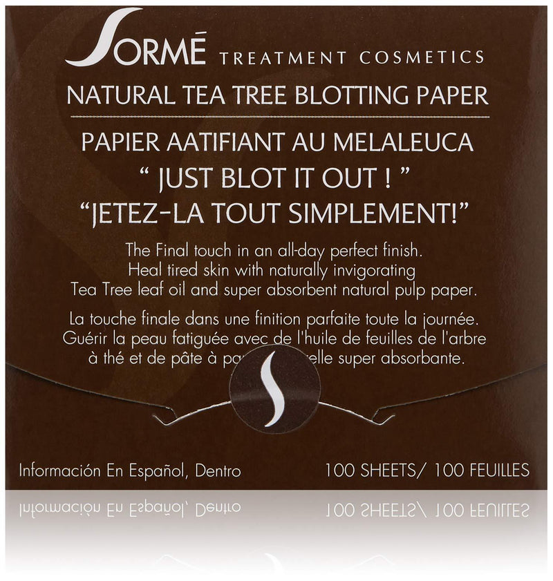 Sorme' Treatment Cosmetics Blotting Paper Tea Tree - BeesActive Australia
