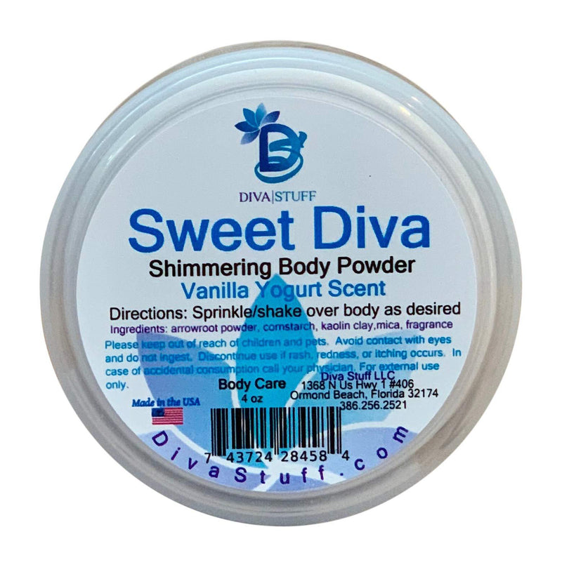 Sweet Diva, Shimmering Vanilla Yogurt Scented Body Powder By Diva Stuff, 7oz - BeesActive Australia