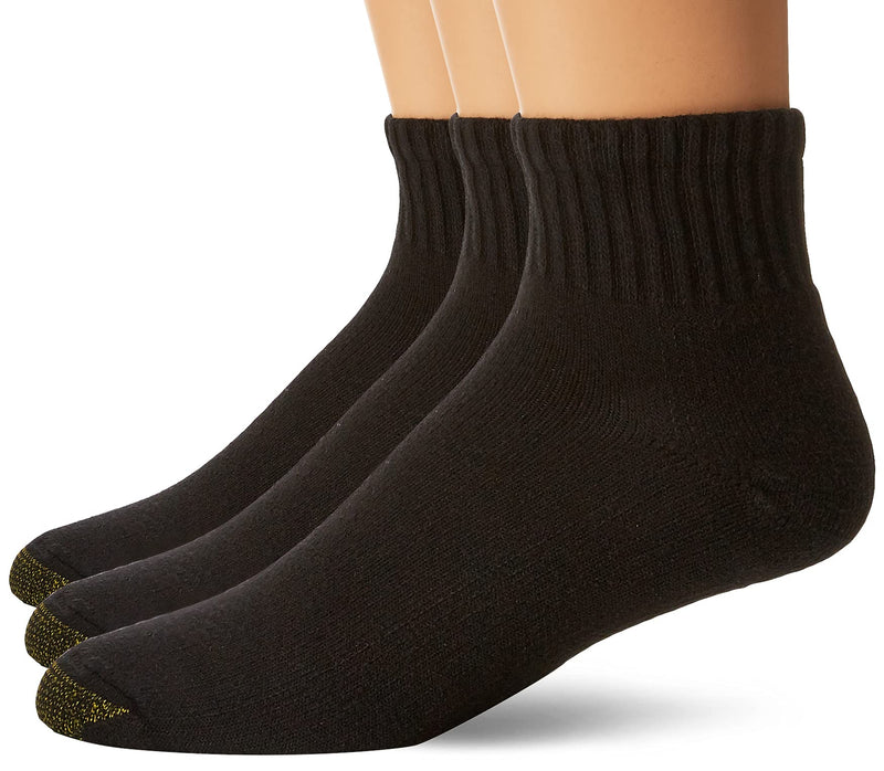 Gold Toe mens Ultra Tec Performance Quarter Socks, 3-pairs Large Black - BeesActive Australia