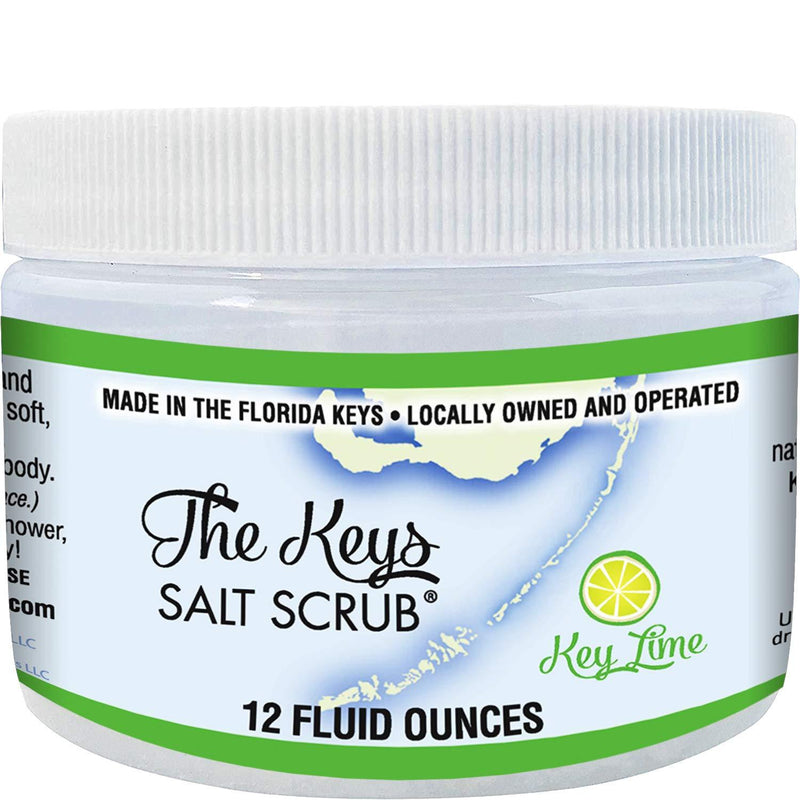 The Keys Salt Scrub : Exfoliating Sea Salt Body Skin Scrubs - Made with Pure Florida Sea Salt and Organic Coconut Oil + FREE Wooden Spoon (Key Lime, 12 oz) Key Lime 12 Ounce (Pack of 1) - BeesActive Australia