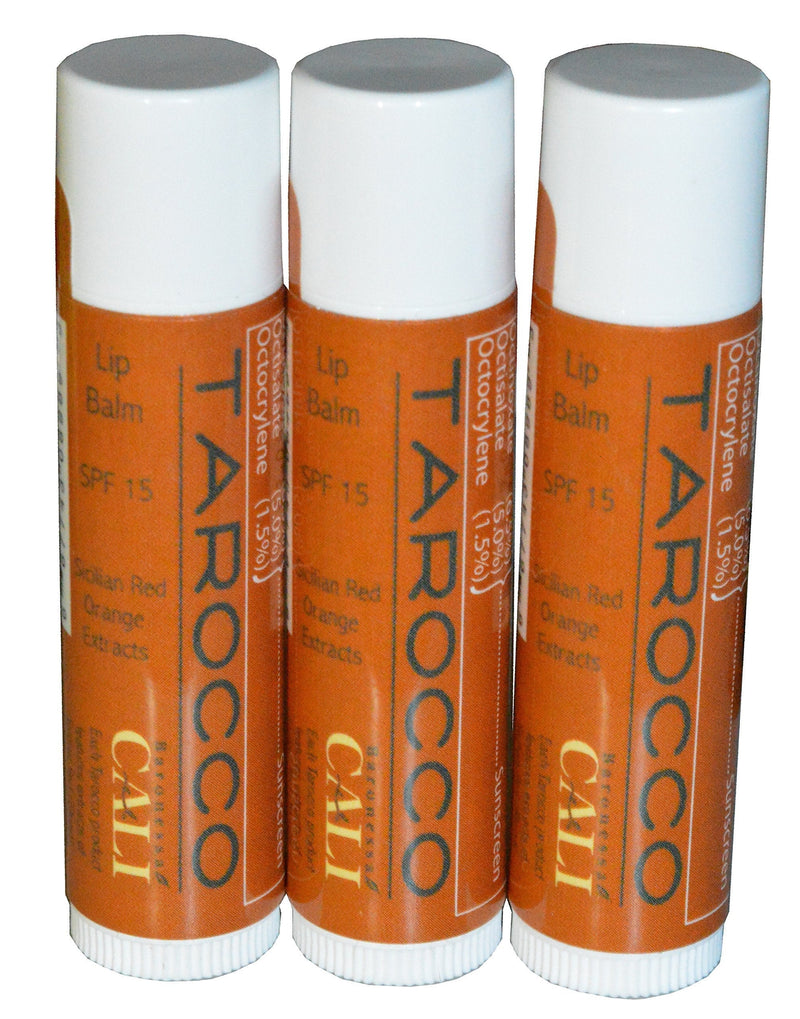 Cali Baronessa Tarocco Sicilian Red Orange Nourishing Lip Balm - Repairs and Nourishes Lips - 0.15 Ounce Each, Pack of 3 - BeesActive Australia