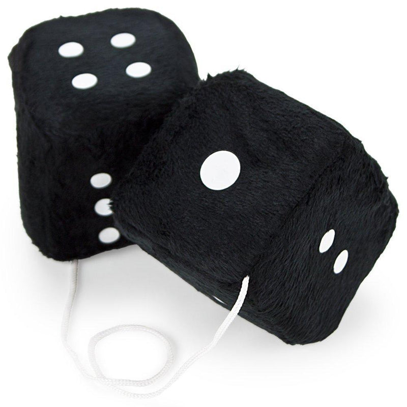 Pudgy Pedro's Pair of 3" Hanging Fuzzy Dice Party Supplies Black - BeesActive Australia