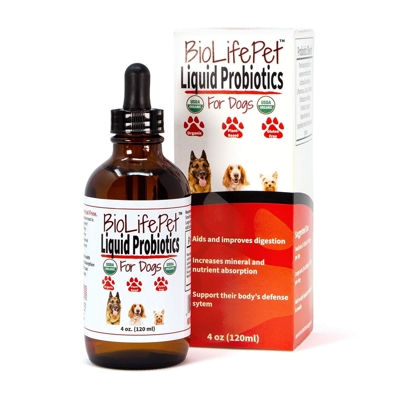 LiviaOne BioLifePet Liquid Probiotics for Dogs, Organic Dog Probiotic Supplements, Puppy and Dog Pet Probiotics, 4 Fl Oz (Pack of 1) - BeesActive Australia