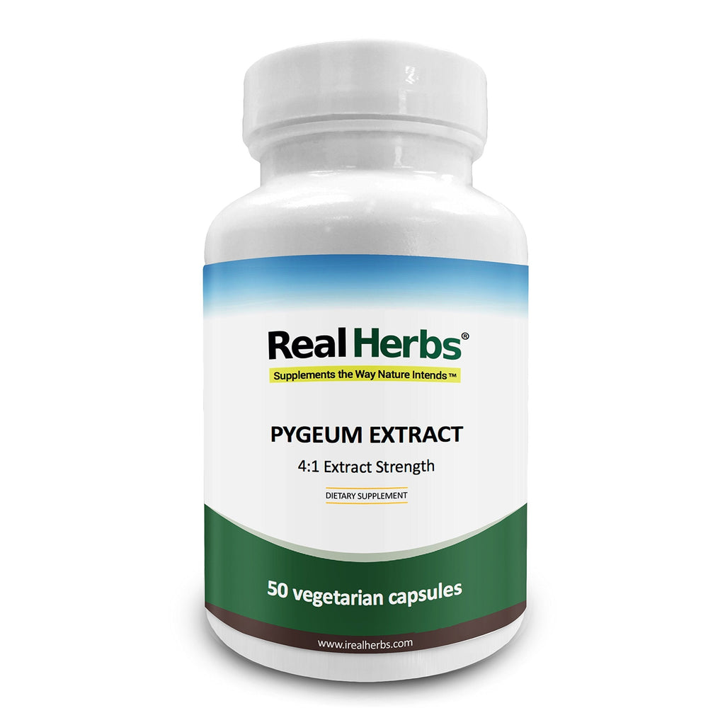 Real Herbs Pygeum Bark Extract with 4 :1 Extract Strength - Supports Urinary Tract Health - 50 Vegetarian Capsules - BeesActive Australia