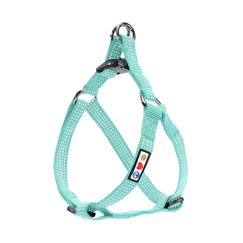 Pawtitas Pet Reflective Step in Dog Harness or Reflective Vest Harness Comfort Control Training Walking of Your Puppy Harness/Dog Harness Medium (Pack of 1) Teal - BeesActive Australia