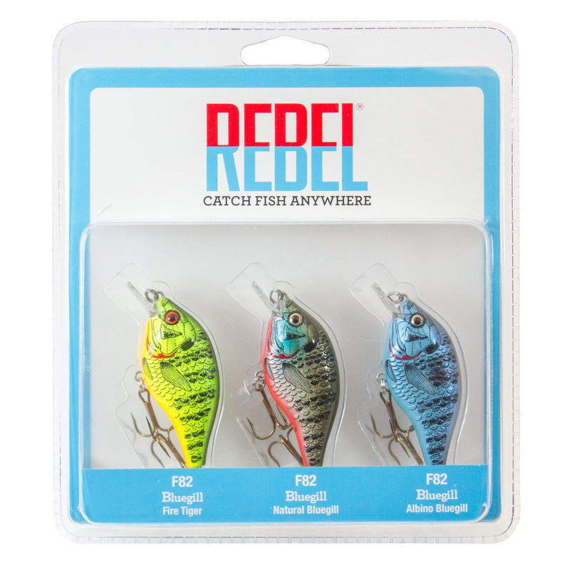 [AUSTRALIA] - Rebel Lures Bluegill Square Bill Crankbait Fishing Lure with Barbless Hooks, 2 1/2 Inch, 1/4 Ounce 3 Pack 