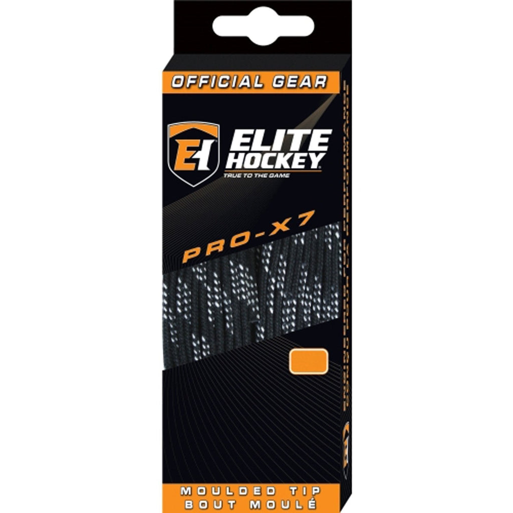 Elite Hockey PRO-X7 Wide Molded Tip Cotton Hockey Skate Laces (Color, Size Choice) Black 72" - BeesActive Australia