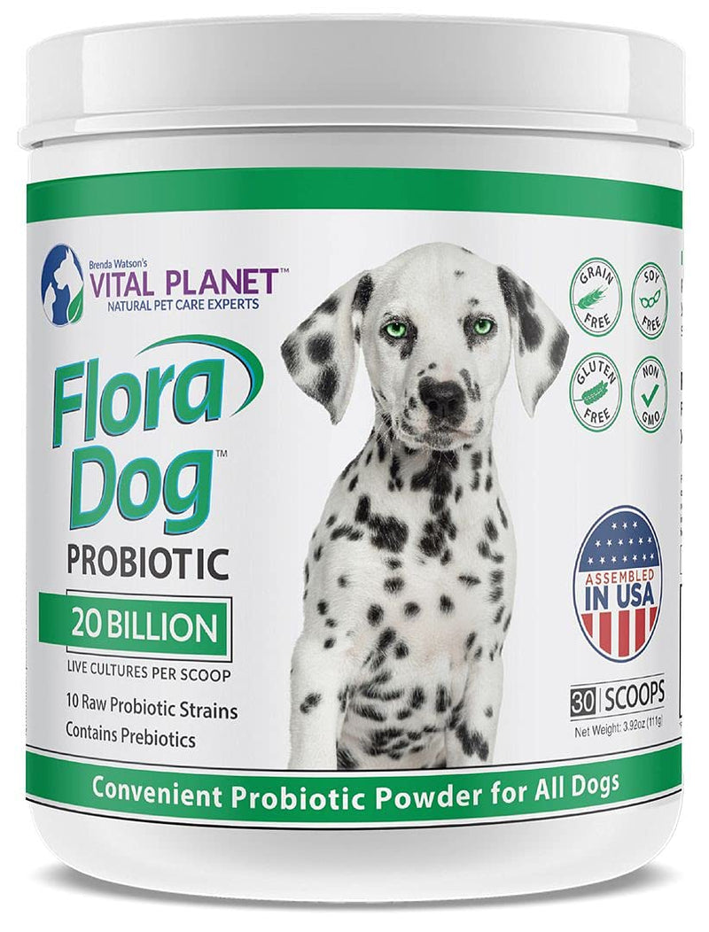 Vital Planet - Flora Dog - High Potency, Multi Strain Probiotic Formula for Dogs 30 Servings - BeesActive Australia