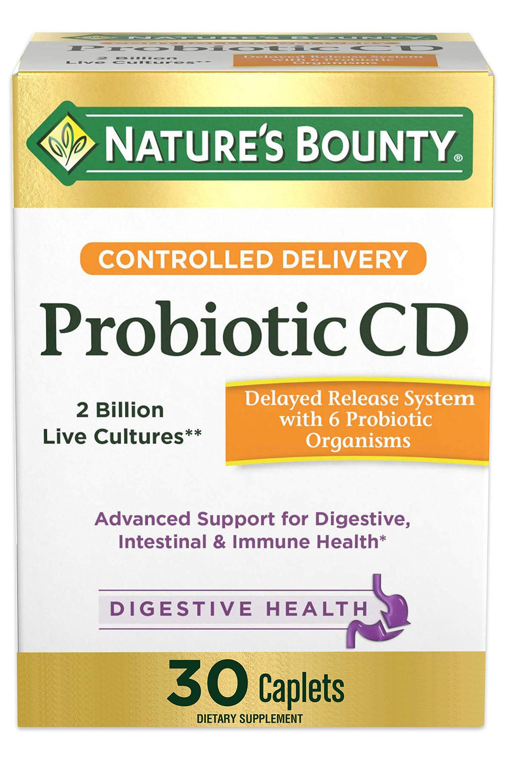 Controlled Delivery Probiotic by Nature's Bounty, Dietary Supplement, Advanced Support for Digestive, Intestinal and Immune Health, 30 Caplets - BeesActive Australia