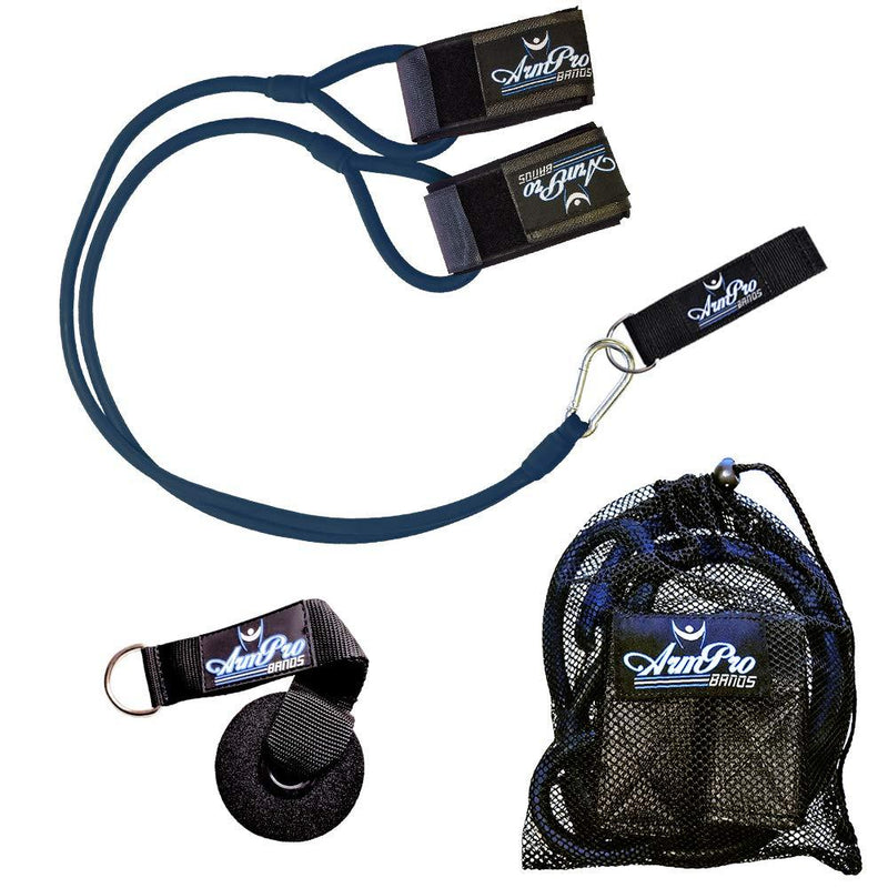 Arm Pro Bands Baseball Softball Resistance Training Bands - Arm Strength, Pitching and Conditioning Equipment, Available in 3 Levels (Youth, Advanced, Elite), Anchor Strap, Door Mount - Kinetic Bands Blue (College/Pro Level) - BeesActive Australia