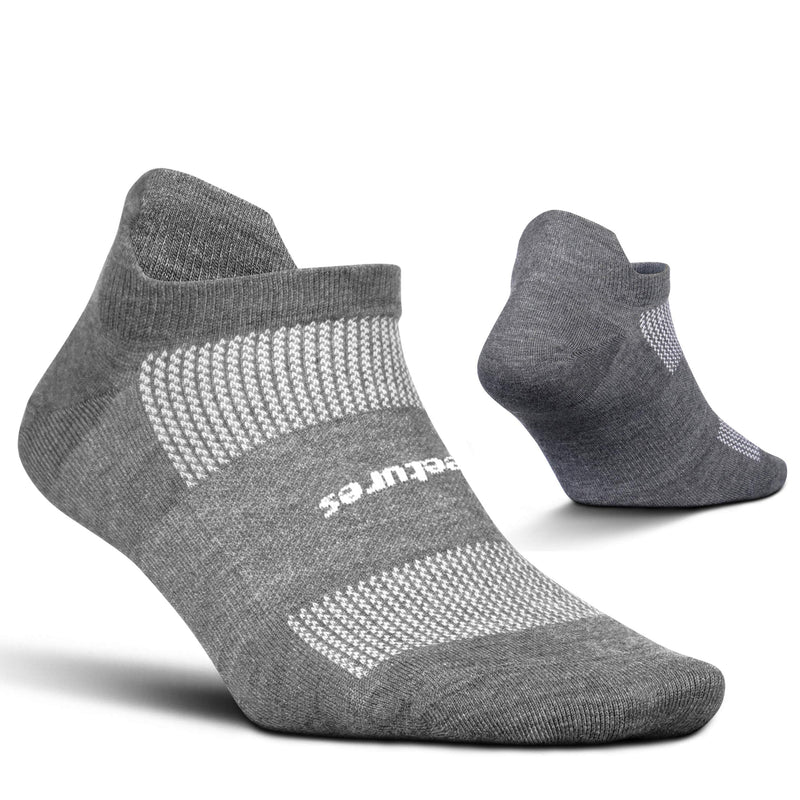 [AUSTRALIA] - Feetures High Performance Ultra Light No Show Tab Sock Solid Medium Heather Gray 