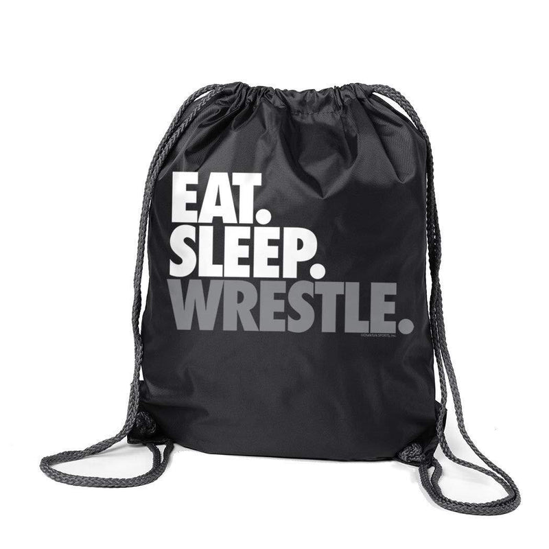 Wrestling Sport Pack Cinch Sack | Eat Sleep Wrestle Black - BeesActive Australia
