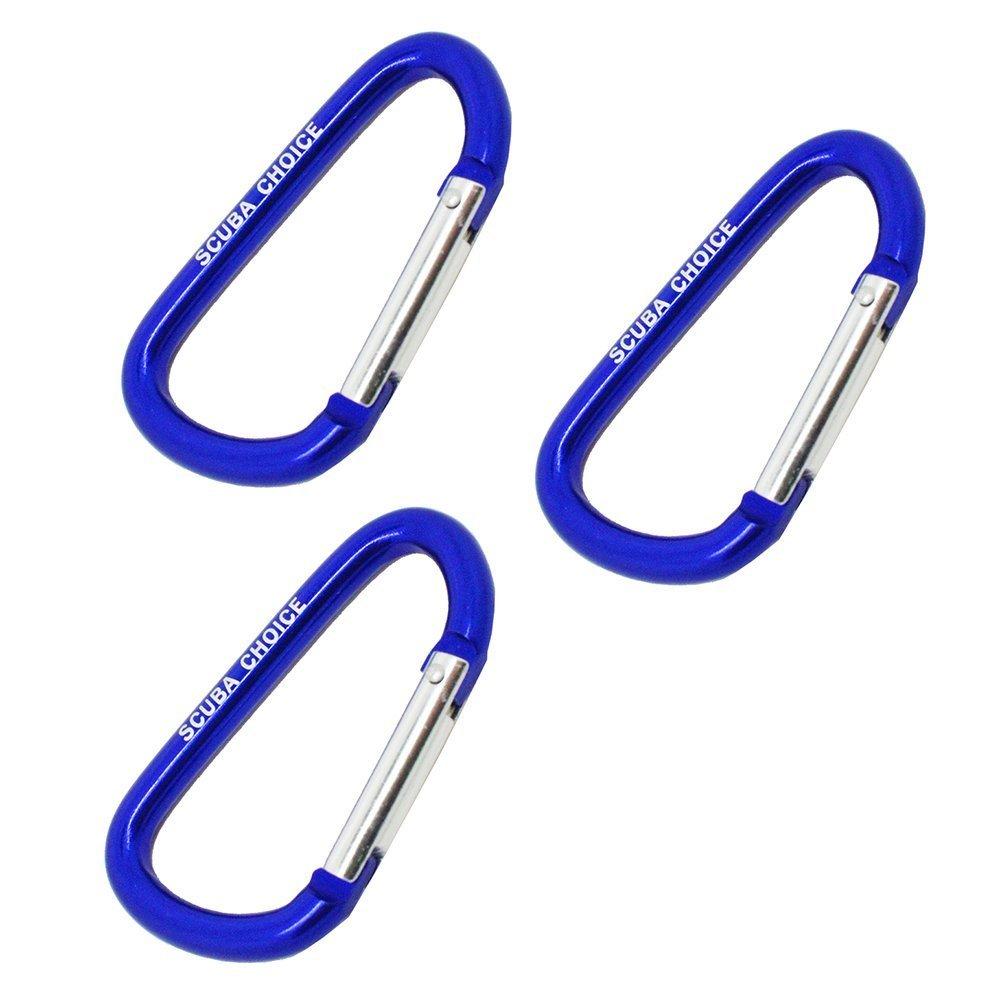 [AUSTRALIA] - Scuba Choice Boat Marine Clip Aluminum Safety Spring Hook Carabiner (3-Pack), 2-5/8", Blue 