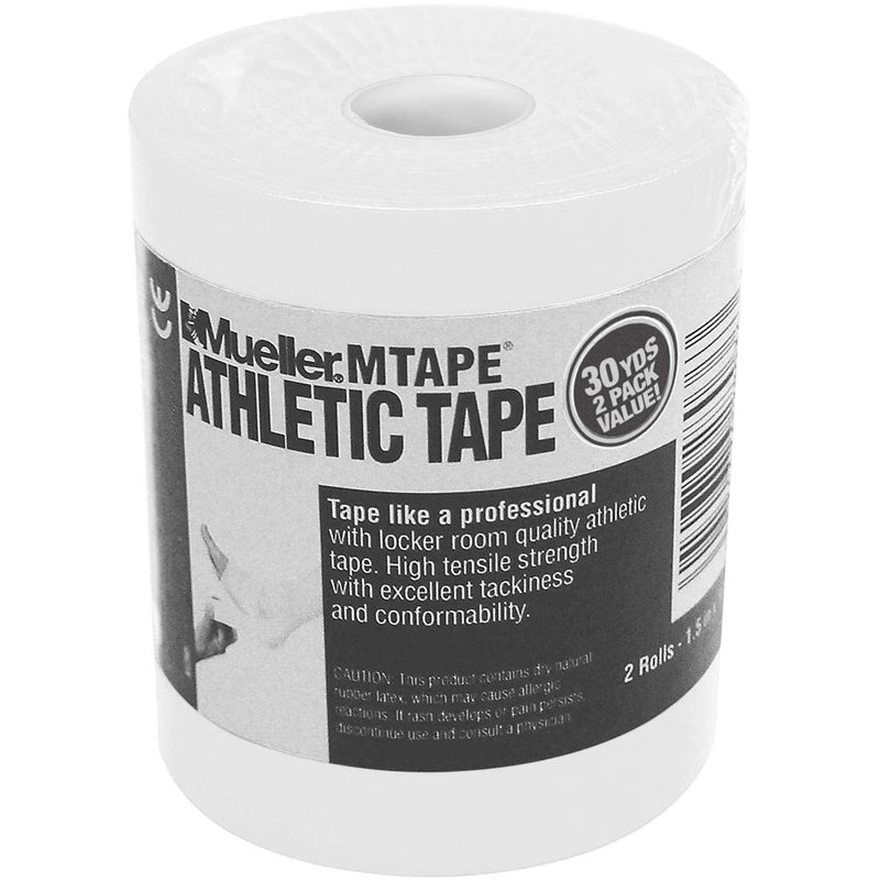 Mueller Athletic Tape, 1.5" x 15yd Roll, White, 2 Pack - BeesActive Australia