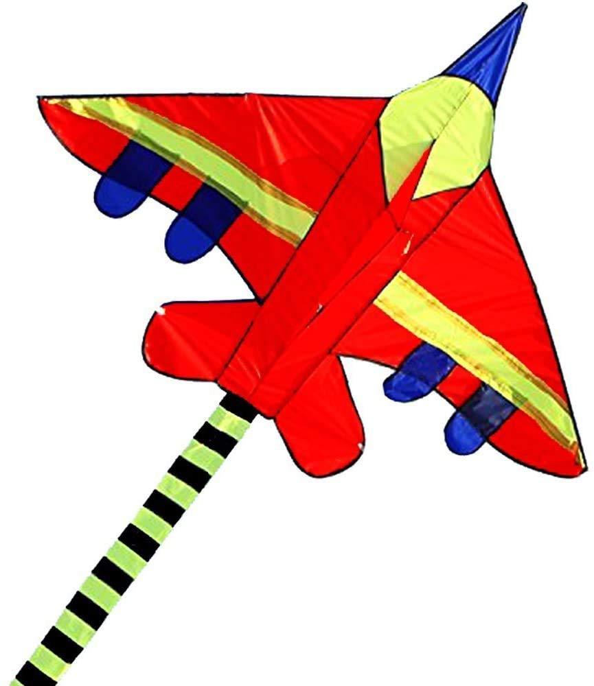 [AUSTRALIA] - Hengda kite Long Tail Cartoon Fighter Kites The Plane Kite for Children 1.5m with Flying Line Red 