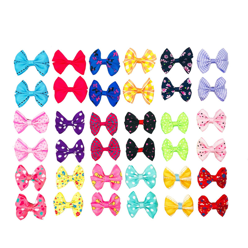PET SHOW 20pairs Big Bowknot Dogs Hair Bow Clips with French Barrette Clip for Small Medium Large Dogs Puppies Cats Topknot Grooming Hair Accessories - BeesActive Australia