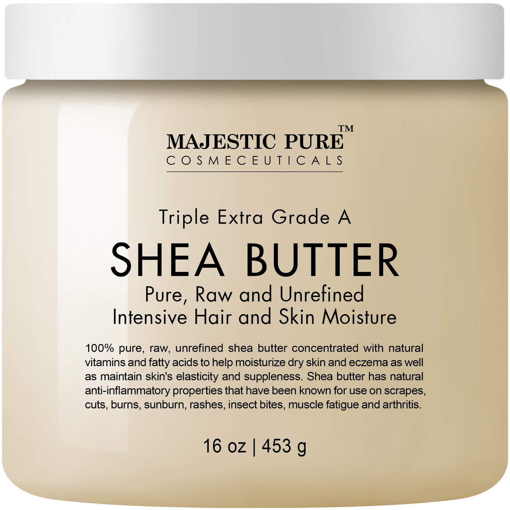 Majestic Pure Shea Butter - raw unrefined Premium Grade - 16 Oz 1 Pound (Pack of 1) - BeesActive Australia