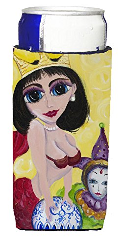 Caroline's Treasures JMK1180MUK Mardi Gras Queen Mermaid Ultra Beverage Insulators for Slim cans, Slim Can, Multicolor - BeesActive Australia