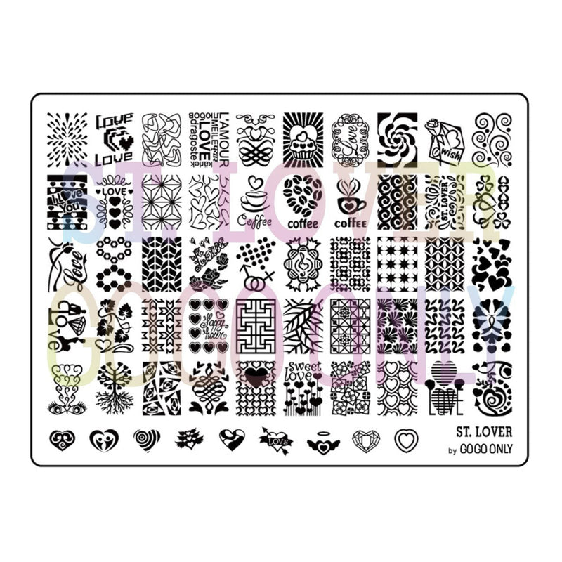 Gogoonly Nail Art Stamp Plate Collection St. Lover - Huge Size Stamping Image Plates Manicure Nail Designs DIY-BH000482 - BeesActive Australia