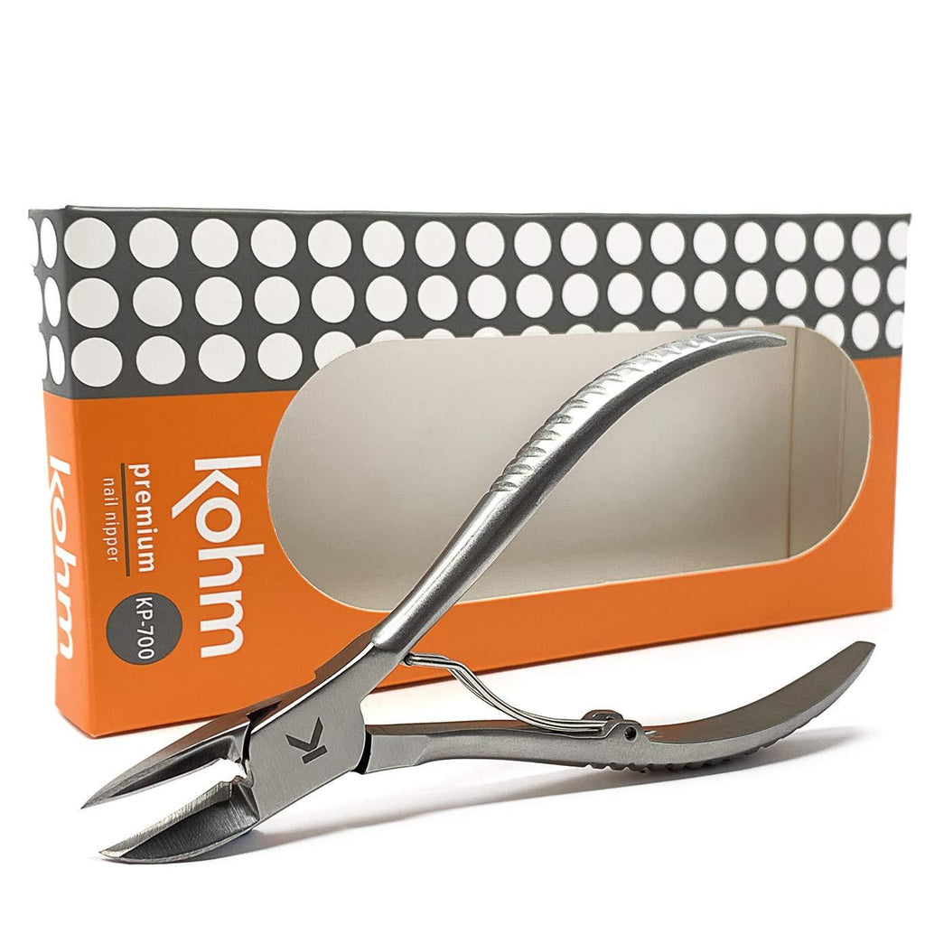 Kohm KP-700 Toenail Clippers for Thick/Ingrown Nails, Surgical Grade Stainless Steel, 5" Long. Includes Safety Tip Cover and Instruction Guide - BeesActive Australia