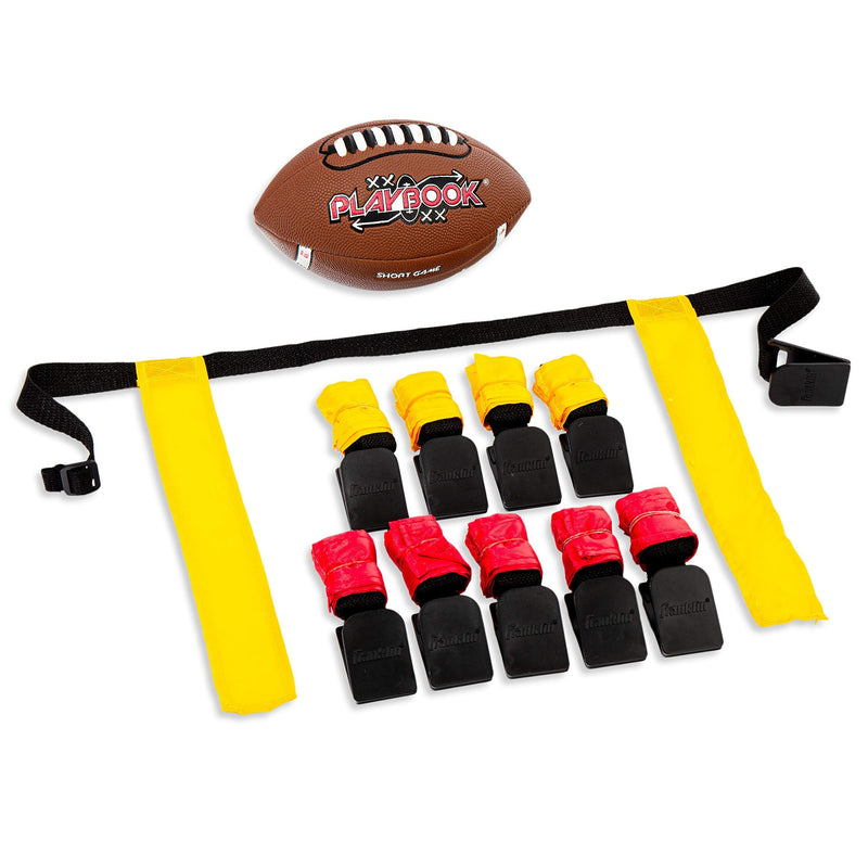 Franklin Sports Flag Football Flags and Ball Set - Flag Football Belts and Football for Kids - Full Youth Flag Football Set - Includes 2 Flag Sets of 5 - BeesActive Australia