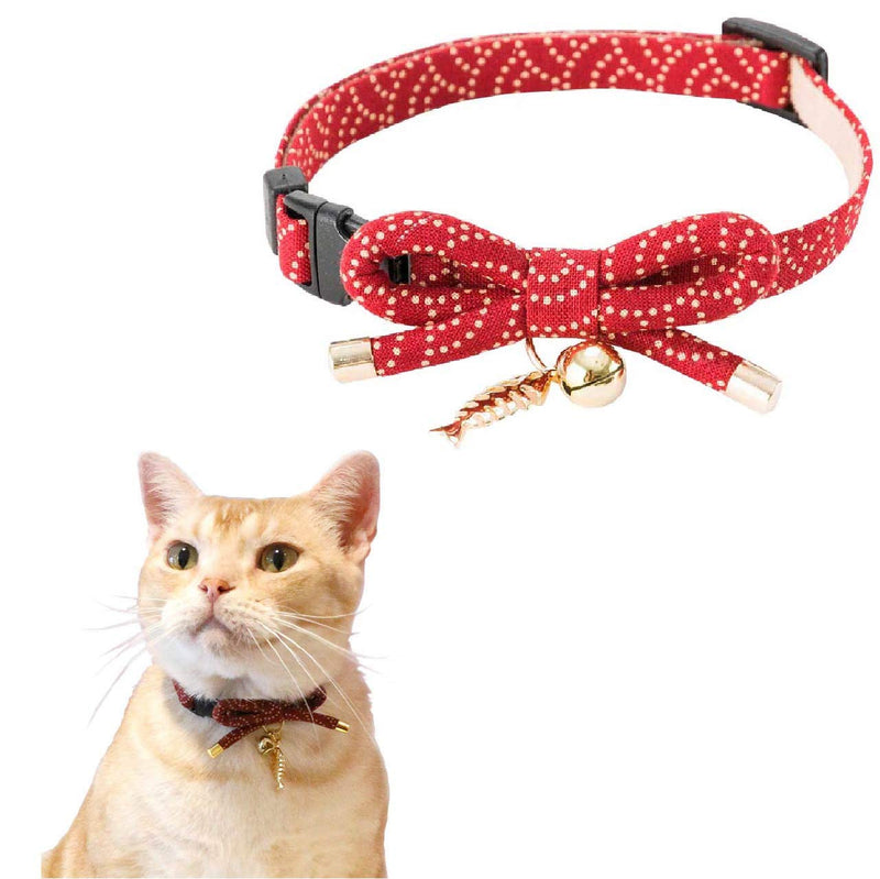 Necoichi Zen Fish Charm Cat Collar Red - BeesActive Australia