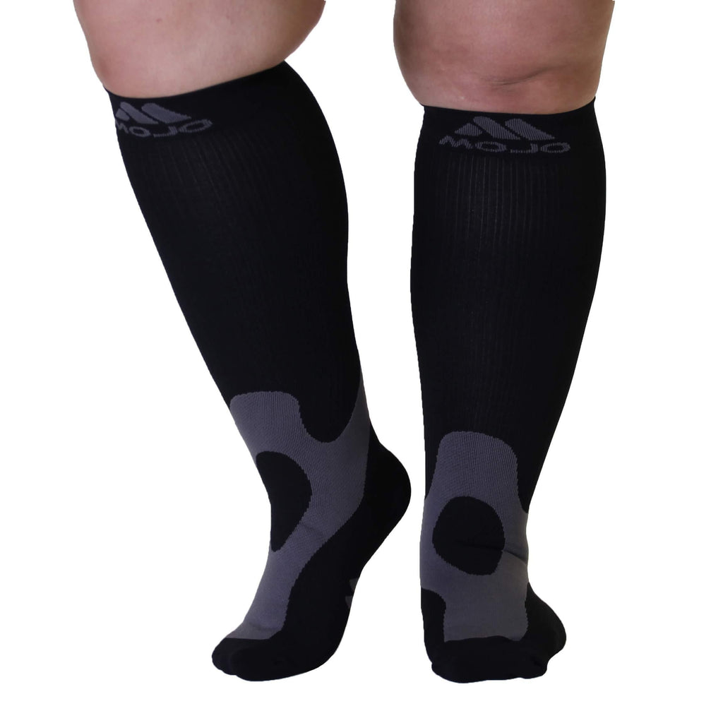 Mojo Coolmax Recovery & Performance Sports Compression Socks - Triathlete Compression Socks - Unisex Small Black - BeesActive Australia