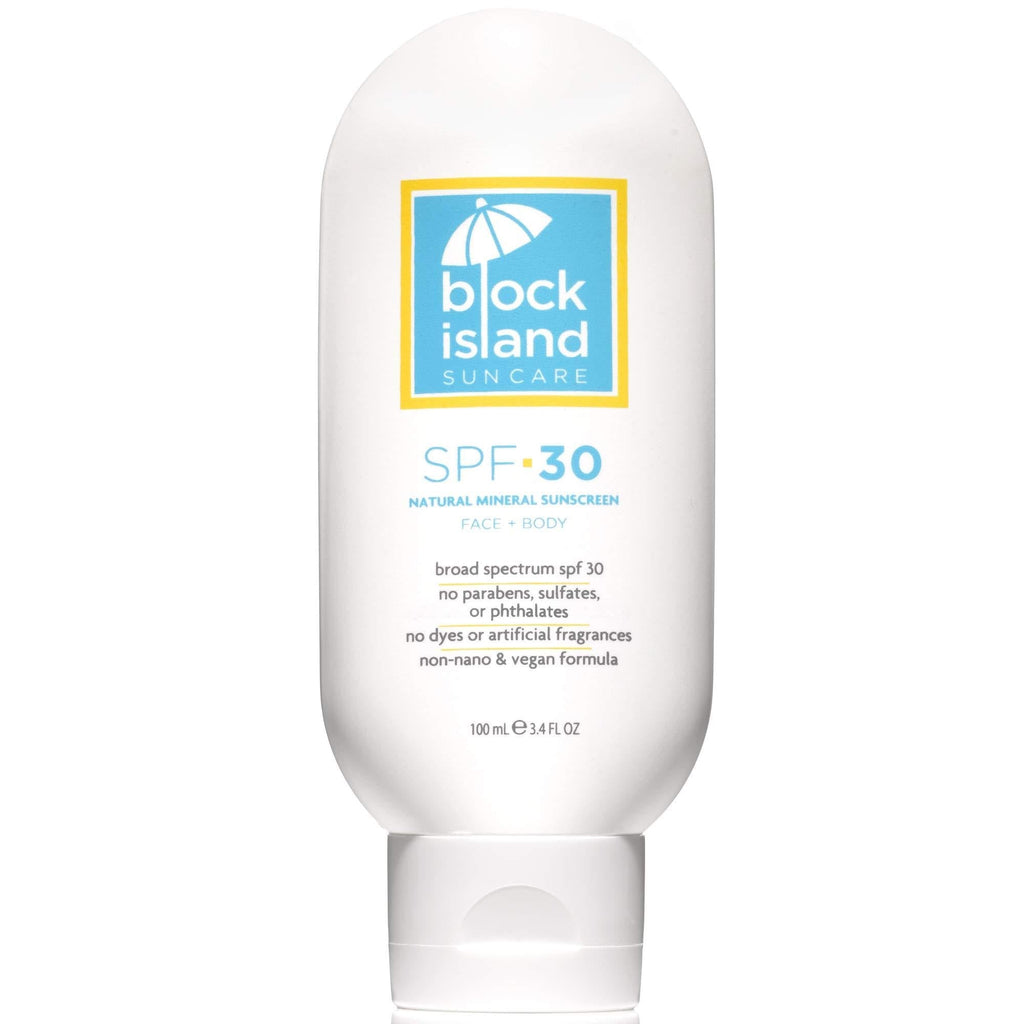 Block Island Organics - Natural Mineral Sunscreen SPF 30 - Broad Spectrum UVA UVB Protection - Non-Nano Zinc - Lightweight Non-Greasy Sunblock - EWG Top Rated - Non-Toxic - Made in USA 3.4 FL OZ - BeesActive Australia