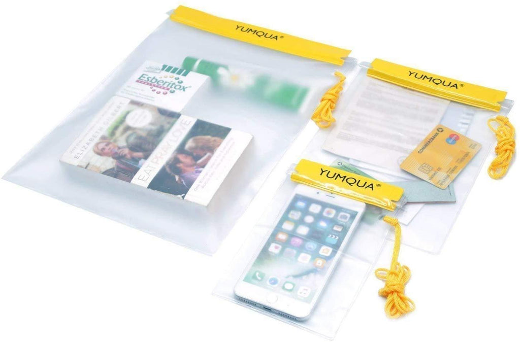 [AUSTRALIA] - YUMQUA Clear Waterproof Bags, Water Tight Cases Pouch Dry Bags for Camera Mobile Phone Maps Pouch Kayak Military Boating Document Holder Yellow 