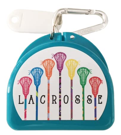 Zumoe Lacrosse Mouthguard Mouth Guard Retainer Case - 7 Standing Sticks Aqua - BeesActive Australia