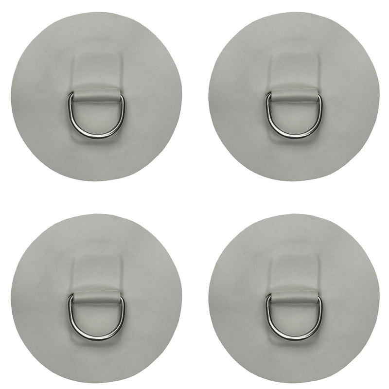 YYST 4 X Stainless Steel D-Ring Pad/Patch for PVC Inflatable Boat Raft Dinghy Kayak - No Glue Included- Instruction Included- Light Grey - BeesActive Australia