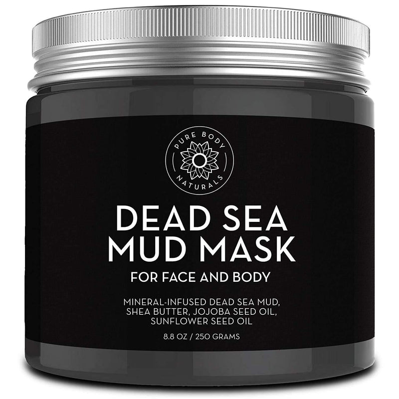 Pure Body Naturals Dead Sea Mud Mask for Face and Body, Purifying Face Mask for Acne, Blackheads, and Oily Skin, 8.8 Ounce - BeesActive Australia