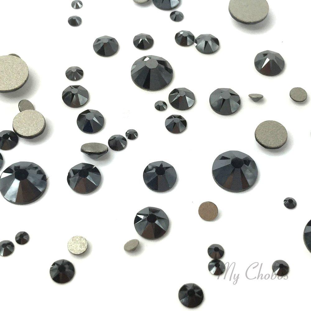 JET HEMATITE (280 HEM) black 144 pcs 2058/2088 SWAROVSKI Crystal Flatbacks rhinestones nail art mixed with Sizes ss5, ss7, ss9, ss12, ss16, ss20, ss30 - BeesActive Australia