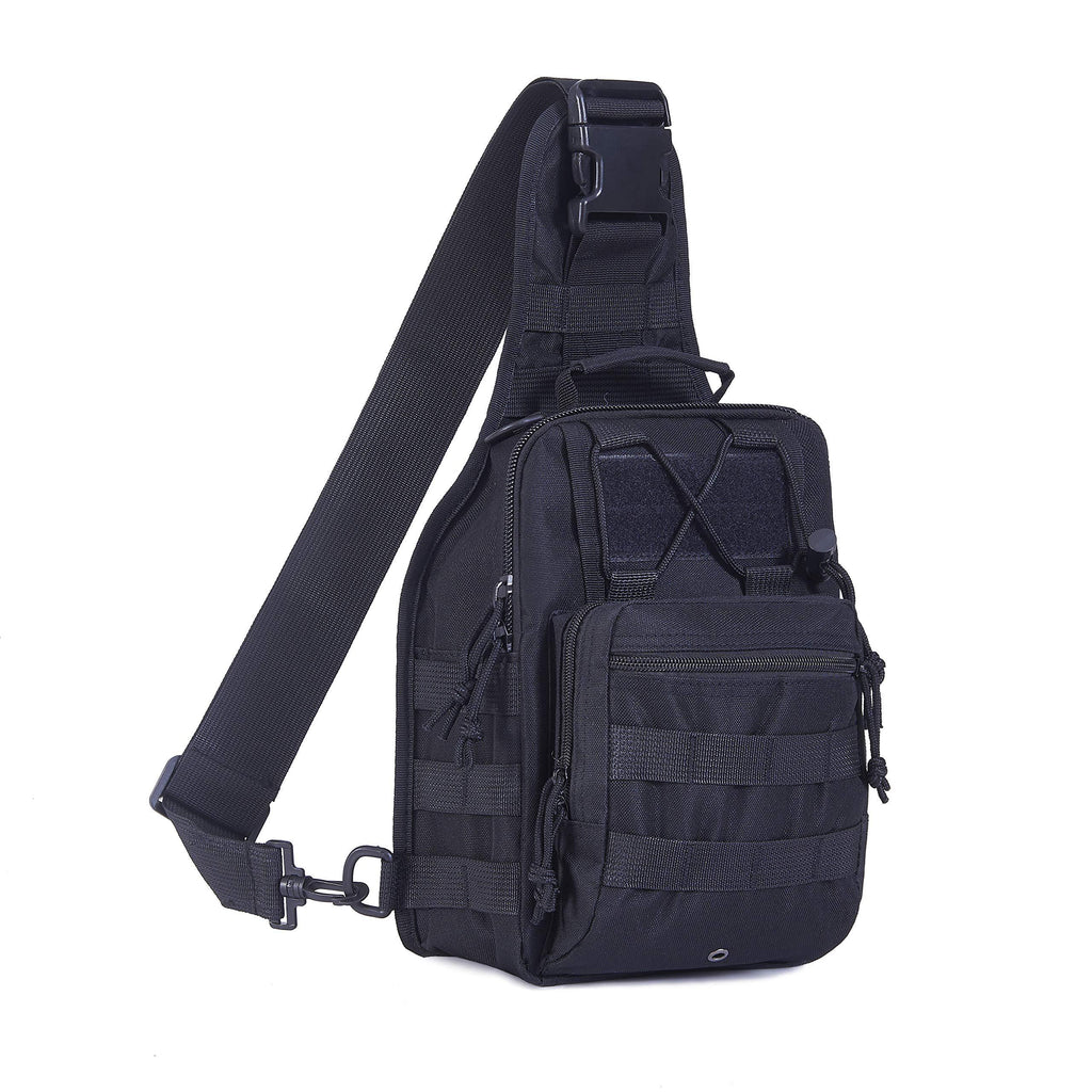 [AUSTRALIA] - FAMI Outdoor Tactical Bag Backpack, Military Sport Bag Pack Sling Shoulder Backpack Tactical Satchel for Every Day Carry Black 