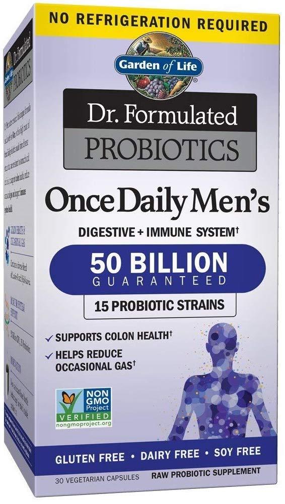 Probiotics for Men and Adults - Garden of Life Dr. Formulated Once Daily Men's Probiotics 50 Billion CFU, Digestive Health Daily Probiotic for Constipation Relief with Organic Prebiotic, 30 Capsules - BeesActive Australia
