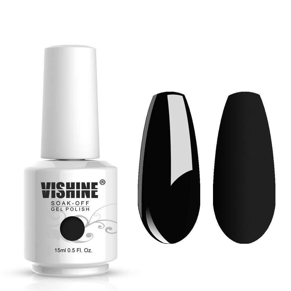 Vishine Gelpolish Professional Manicure Salon UV LED Soak Off Gel Nail Polish Varnish Color Black(1348) 1348-Black - BeesActive Australia